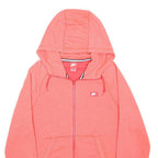NIKE Mens Coral Pink Full Zip Hoodie S Lightweight Cotton Blend Sweatshirt
