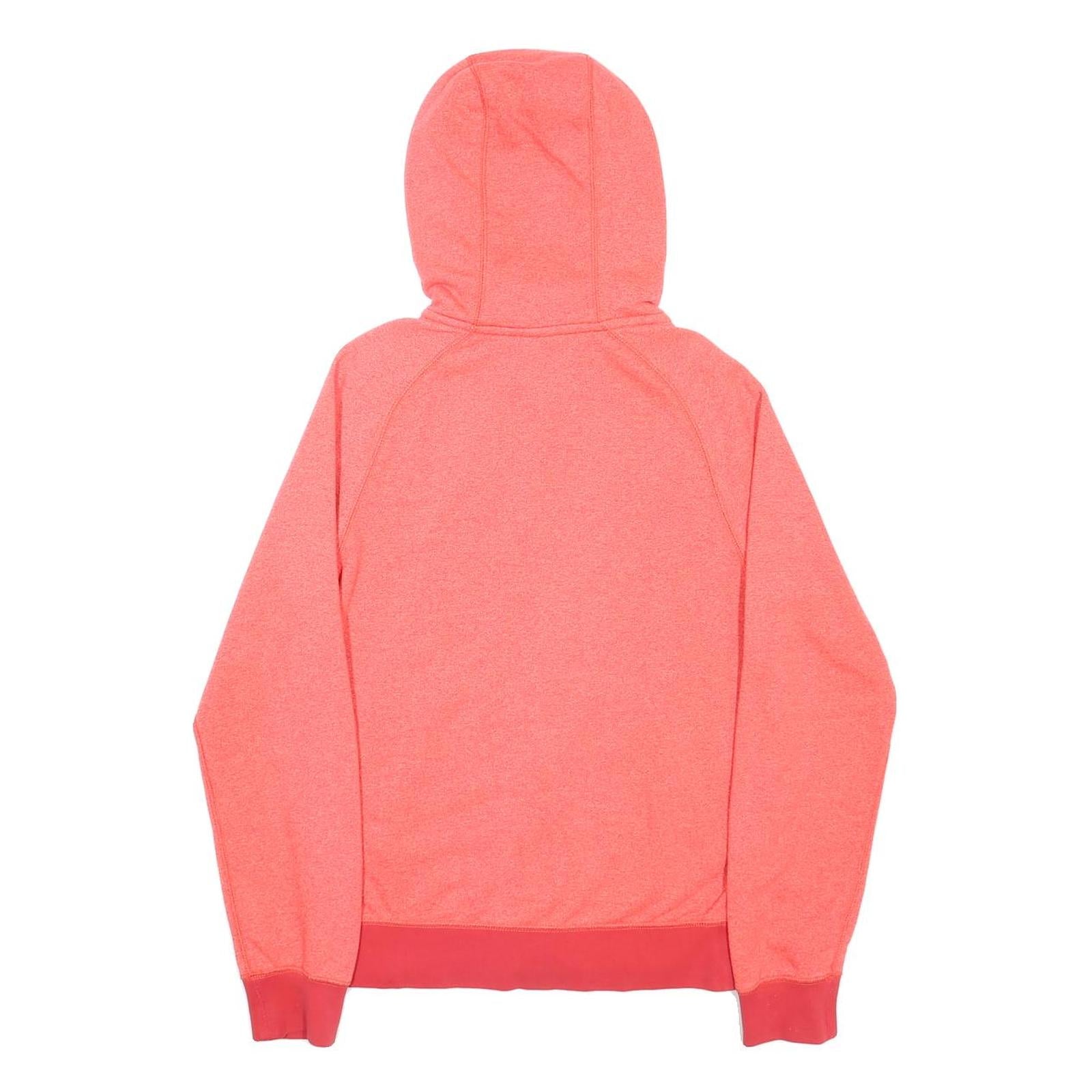 NIKE Mens Coral Pink Full Zip Hoodie S Lightweight Cotton Blend Sweatshirt