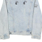 LEE Womens Blue Denim Button Cotton Jacket XS Artistic Graphic Print Casual