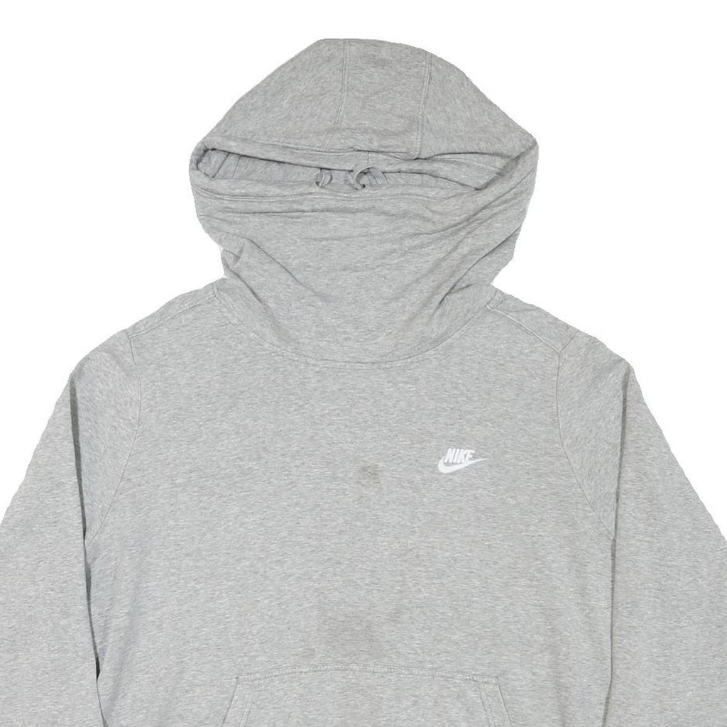 NIKE Womens Grey Hoodie 2XL Cotton Blend Pullover Sweatshirt Casual