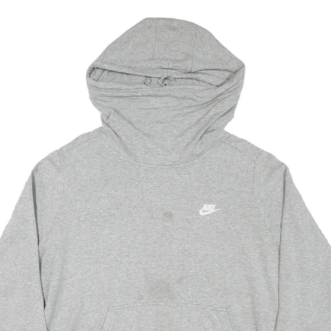 NIKE Womens Grey Hoodie 2XL Cotton Blend Pullover Sweatshirt Casual