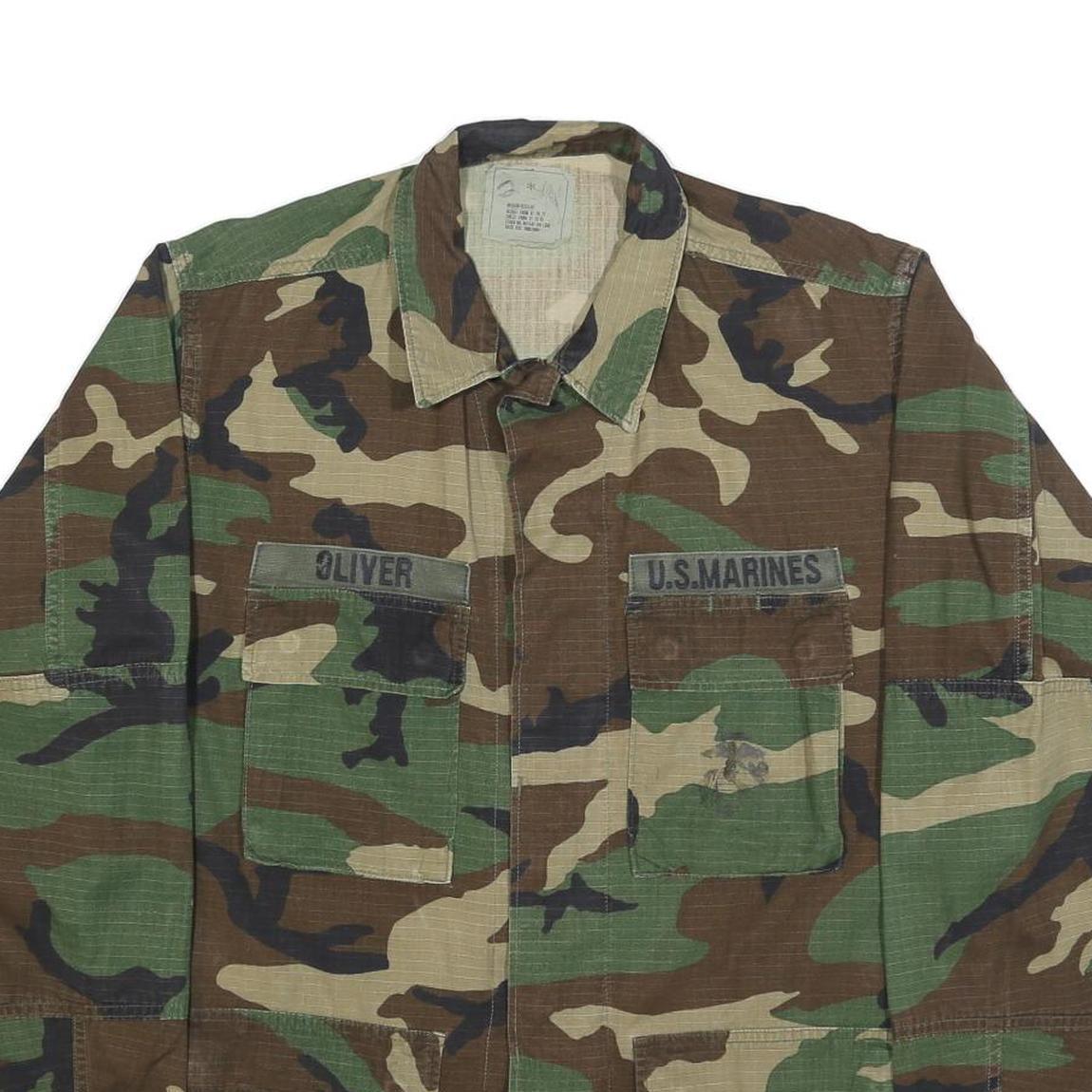 AMERICAN APPAREL Mens Green & Brown Camouflage Military Jacket M Cotton Blend