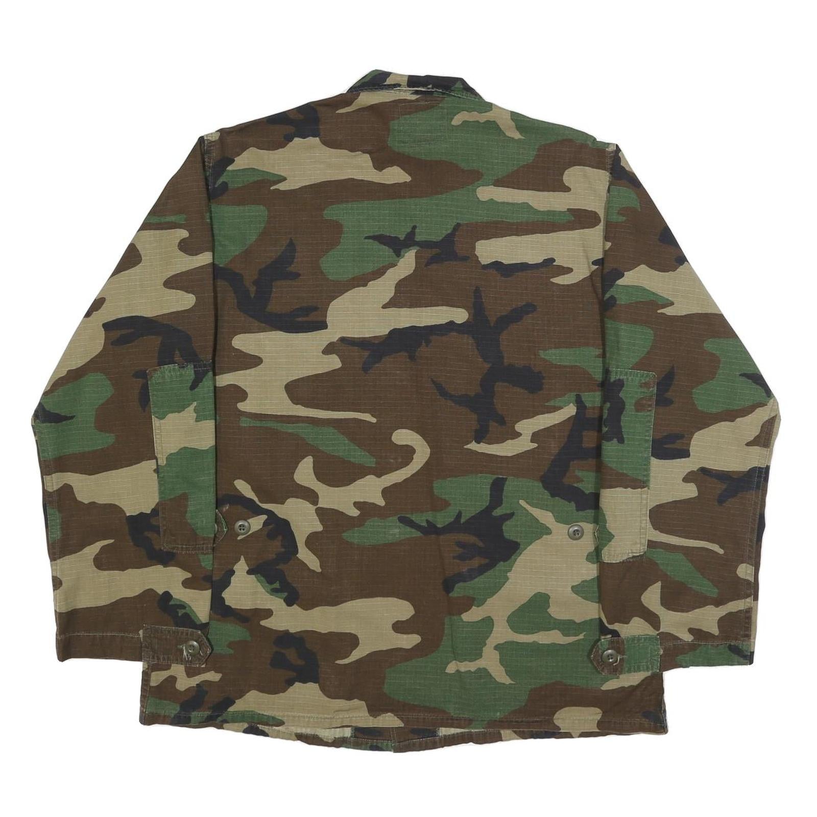 AMERICAN APPAREL Mens Green & Brown Camouflage Military Jacket M Cotton Blend