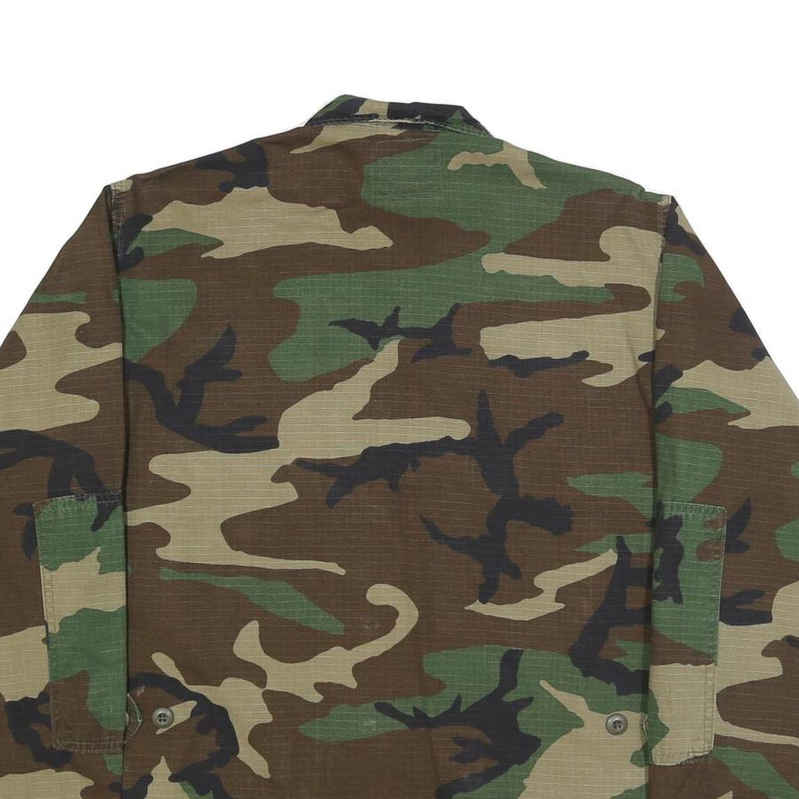 AMERICAN APPAREL Mens Green & Brown Camouflage Military Jacket M Cotton Blend