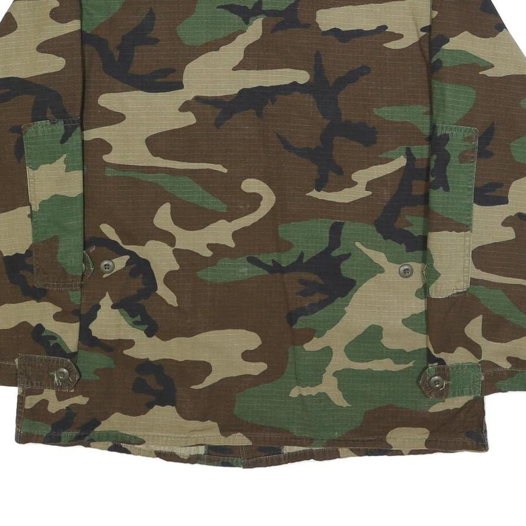 AMERICAN APPAREL Mens Green & Brown Camouflage Military Jacket M Cotton Blend