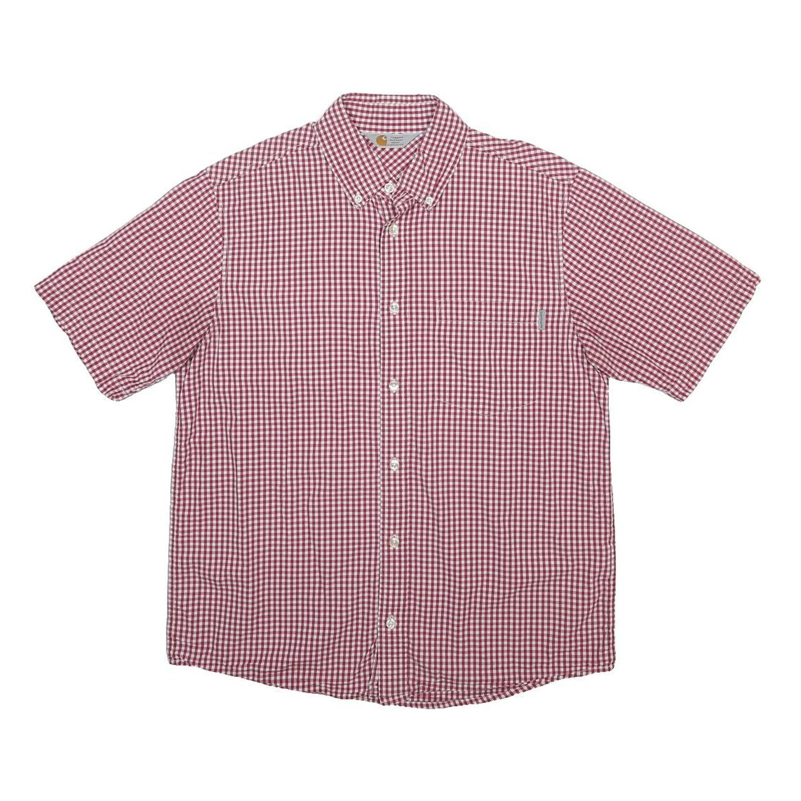 CARHARTT Boys Red & White Check Shirt L Button Down Casual Cotton Blend