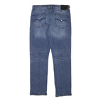 GUESS Mens Regular Fit Blue Denim Jeans W34 L37 Cotton Blend Zip Pockets