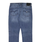 GUESS Mens Regular Fit Blue Denim Jeans W34 L37 Cotton Blend Zip Pockets