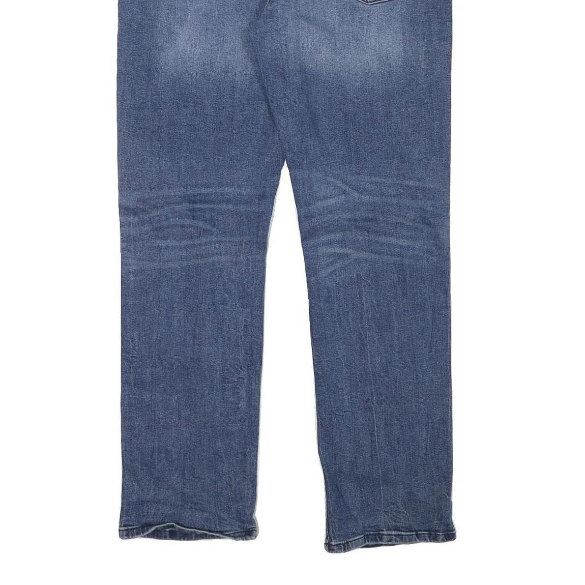 GUESS Mens Regular Fit Blue Denim Jeans W34 L37 Cotton Blend Zip Pockets