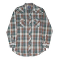 WRANGLER Mens Green & Brown Plaid Western Shirt XL Cotton Blend Casual Long