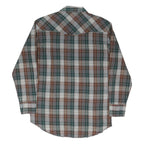 WRANGLER Mens Green & Brown Plaid Western Shirt XL Cotton Blend Casual Long