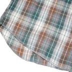WRANGLER Mens Green & Brown Plaid Western Shirt XL Cotton Blend Casual Long