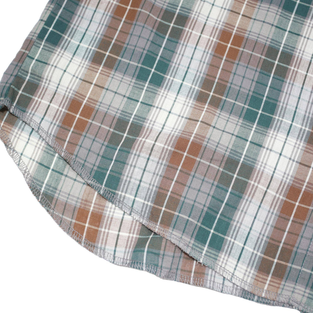WRANGLER Mens Green & Brown Plaid Western Shirt XL Cotton Blend Casual Long