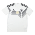 ADIDAS Mens White & Black Football Shirt M Short Sleeve V-Neck Germany Crest