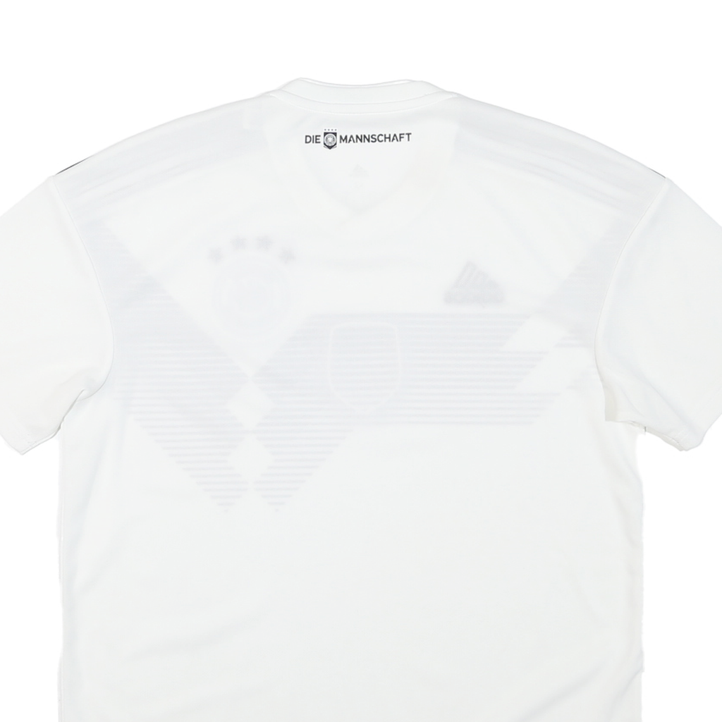 ADIDAS Mens White & Black Football Shirt M Short Sleeve V-Neck Germany Crest