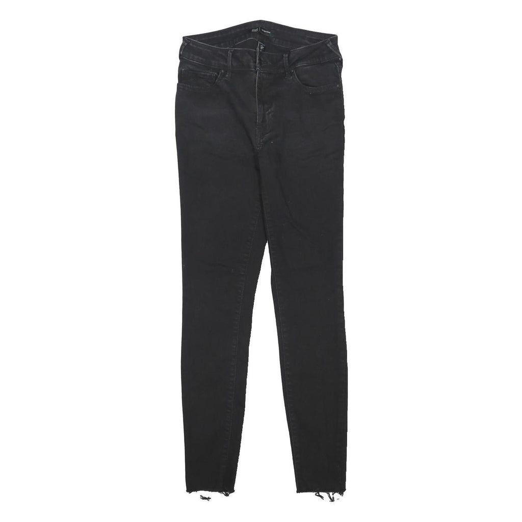 TRUE RELIGION Womens Jeans Black Slim Skinny Denim Medium W27 L28 Raw Edge Zip