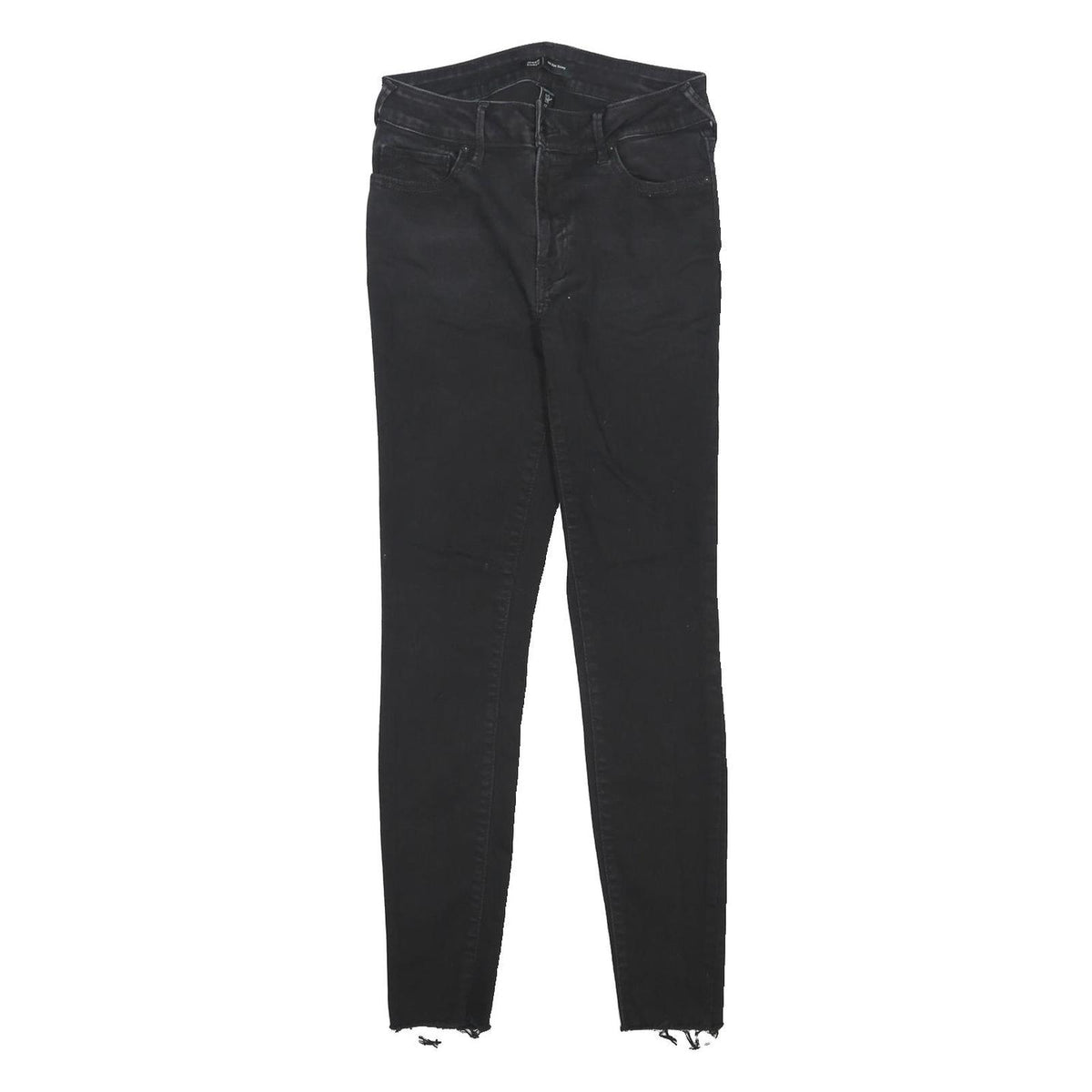 TRUE RELIGION Womens Jeans Black Slim Skinny Denim Medium W27 L28 Raw Edge Zip