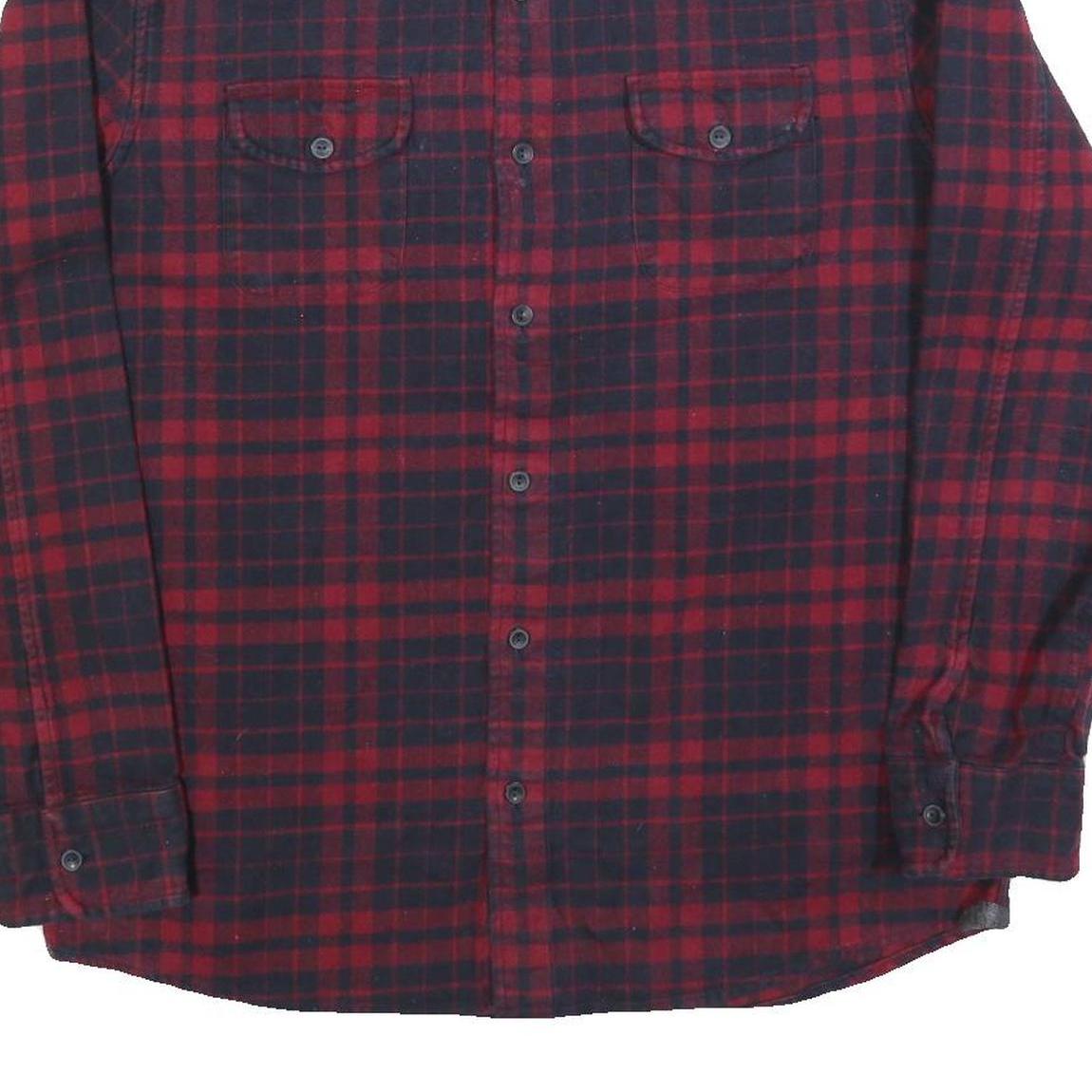 GRAYERS Mens Red & Black Check Flannel Shirt L Cotton Blend Casual Button Up