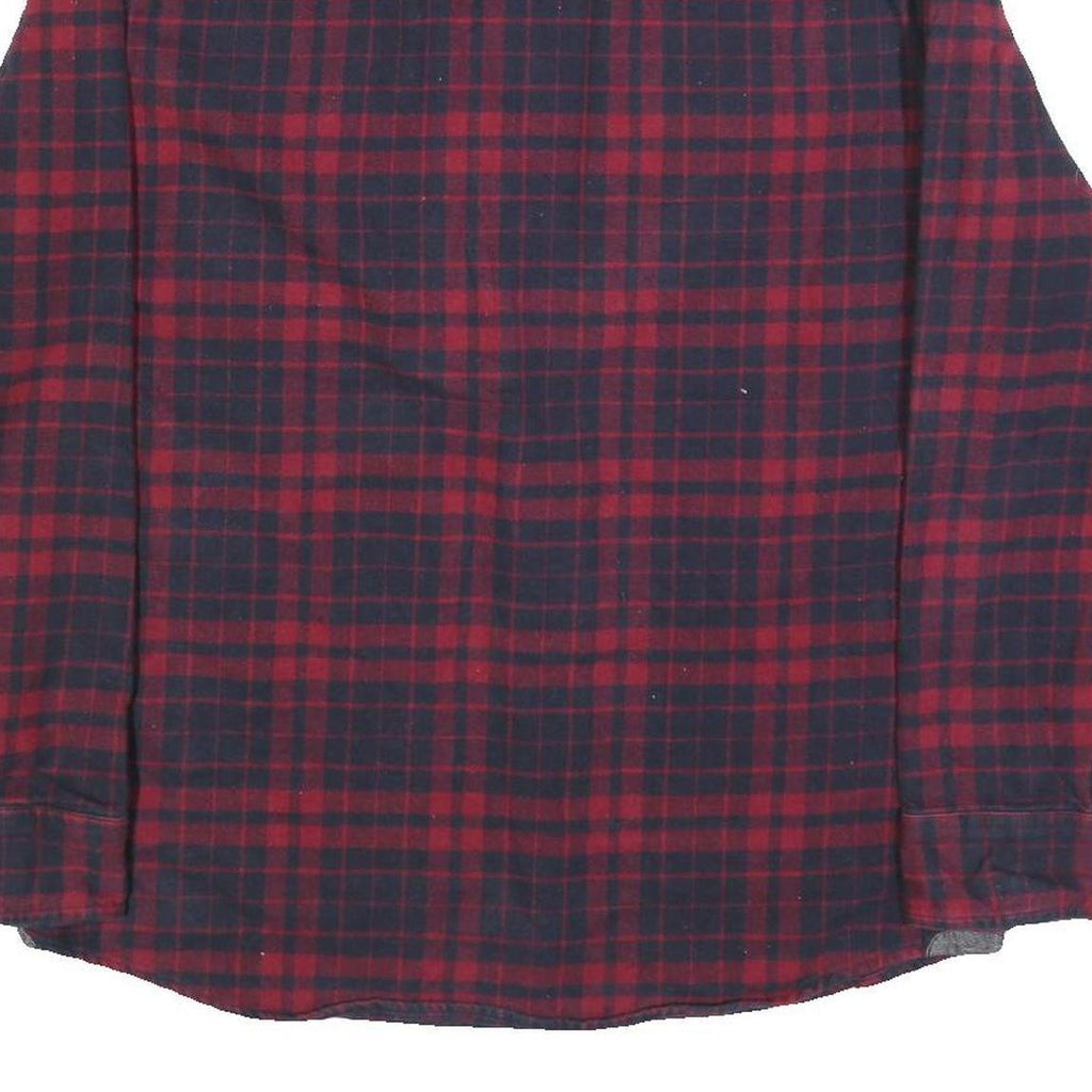 GRAYERS Mens Red & Black Check Flannel Shirt L Cotton Blend Casual Button Up
