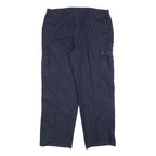 MARSUM Mens Cotton Blend Navy Relaxed Straight Trousers W34 L28 Casual Cargo
