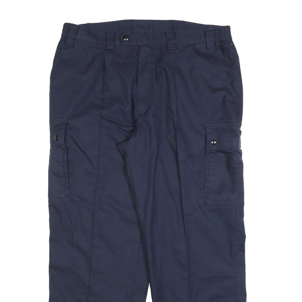 MARSUM Mens Cotton Blend Navy Relaxed Straight Trousers W34 L28 Casual Cargo