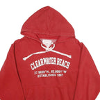 VINEYARD Mens Red Clearwater Beach Hoodie M Cotton Blend Pullover Casual