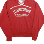 VINEYARD Mens Red Clearwater Beach Hoodie M Cotton Blend Pullover Casual