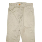 DOCKERS Mens Cotton Beige Regular Straight Trousers W36 L29 Classic Zip Closure