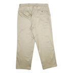 DOCKERS Mens Cotton Beige Regular Straight Trousers W36 L29 Classic Zip Closure