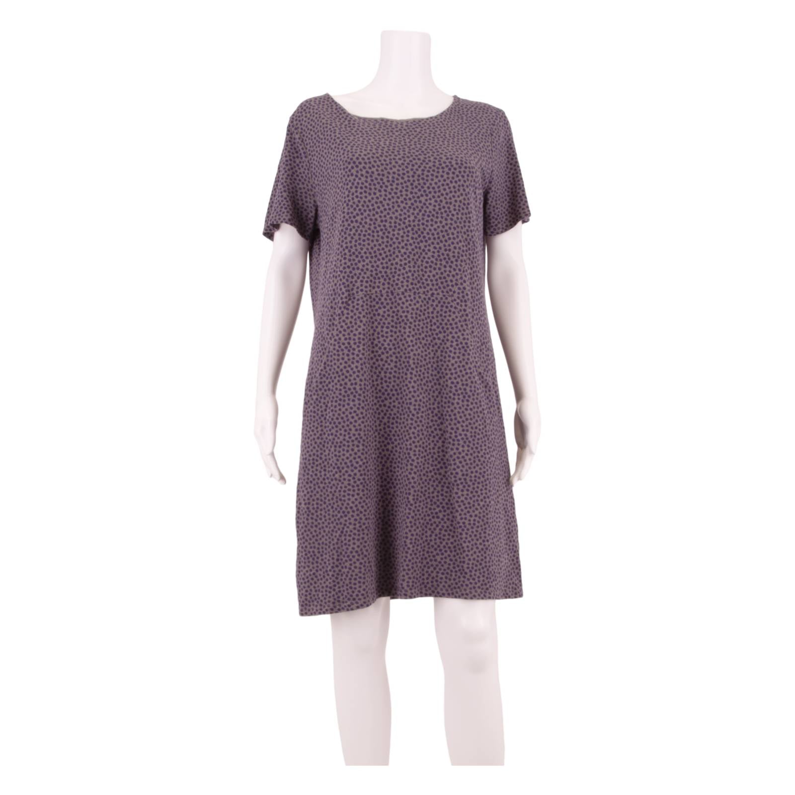 BODEN Womens Shift Dress Blue Spotted Short Sleeve Knee Length UK 14