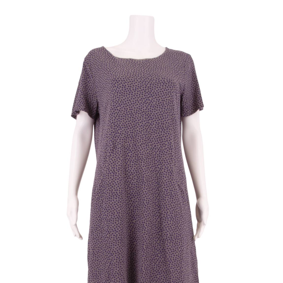 BODEN Womens Shift Dress Blue Spotted Short Sleeve Knee Length UK 14