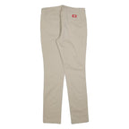 DICKIES Womens Cotton Blend Beige Slim Tapered Trousers W32 L30 Casual Workwear