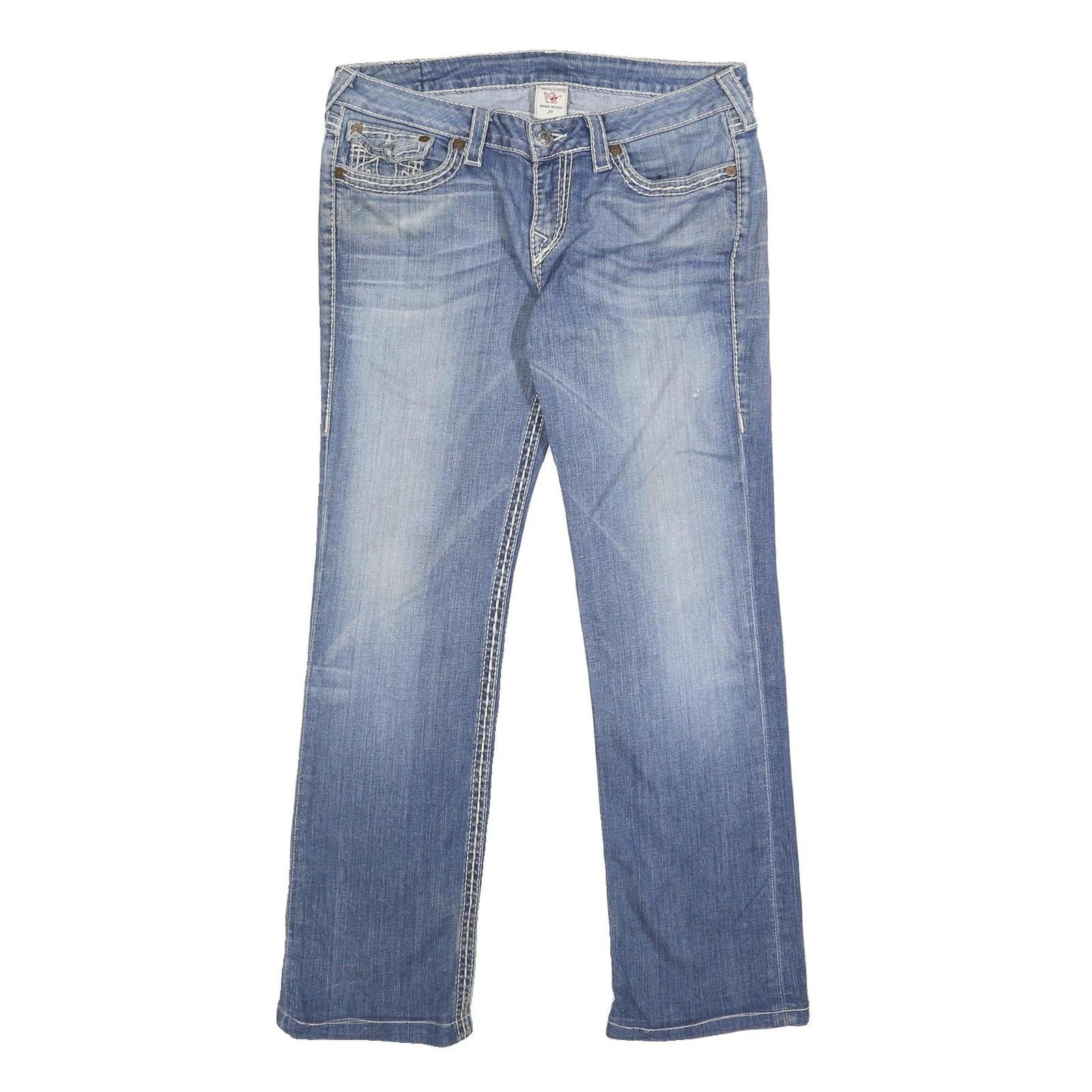 TRUE RELIGION Womens Jeans Blue Regular Straight Denim Medium W32 L29 Stylish