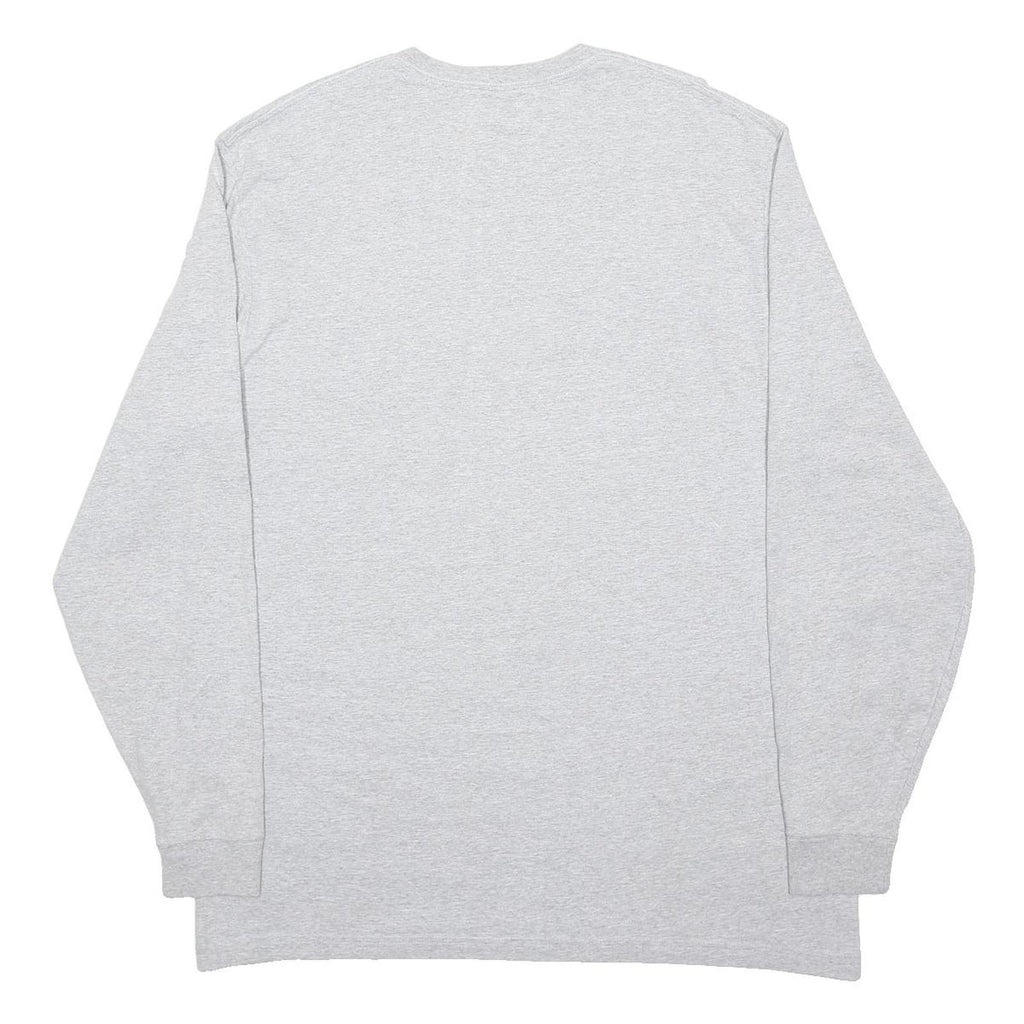 CARHARTT Mens Grey & Orange Graphic T-Shirt XL Long Sleeve Crew Neck Workwear