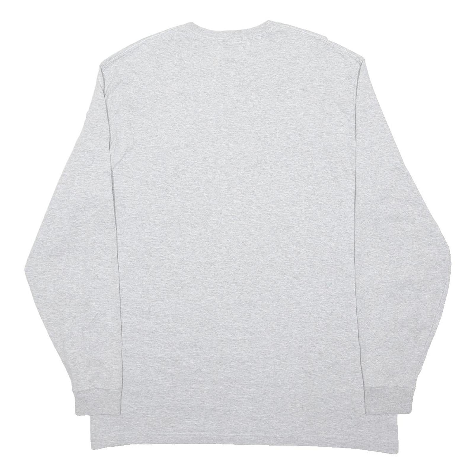 CARHARTT Mens Grey & Orange Graphic T-Shirt XL Long Sleeve Crew Neck Workwear