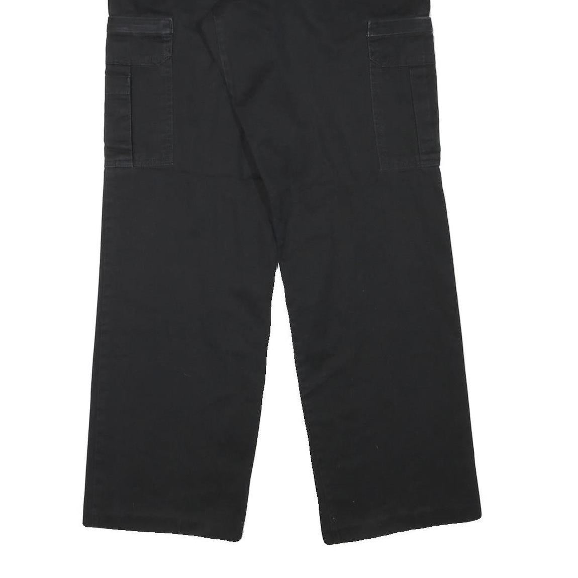 DICKIES Mens Cotton Blend Black Regular Straight Trousers W31 L32 Workwear Zip