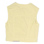 TEDDYS Womens Yellow Cotton Blend Woven Tailored Sleeveless Button Jacket S