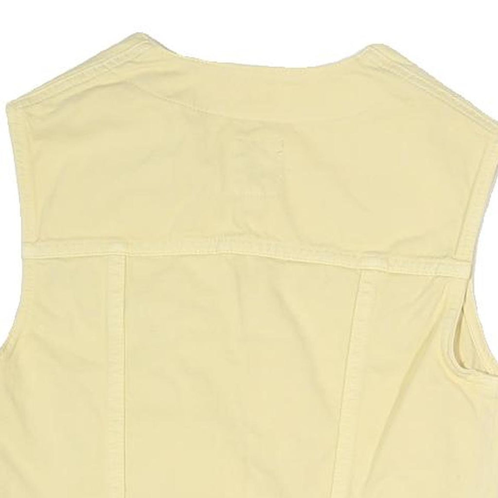 TEDDYS Womens Yellow Cotton Blend Woven Tailored Sleeveless Button Jacket S