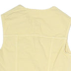 TEDDYS Womens Yellow Cotton Blend Woven Tailored Sleeveless Button Jacket S