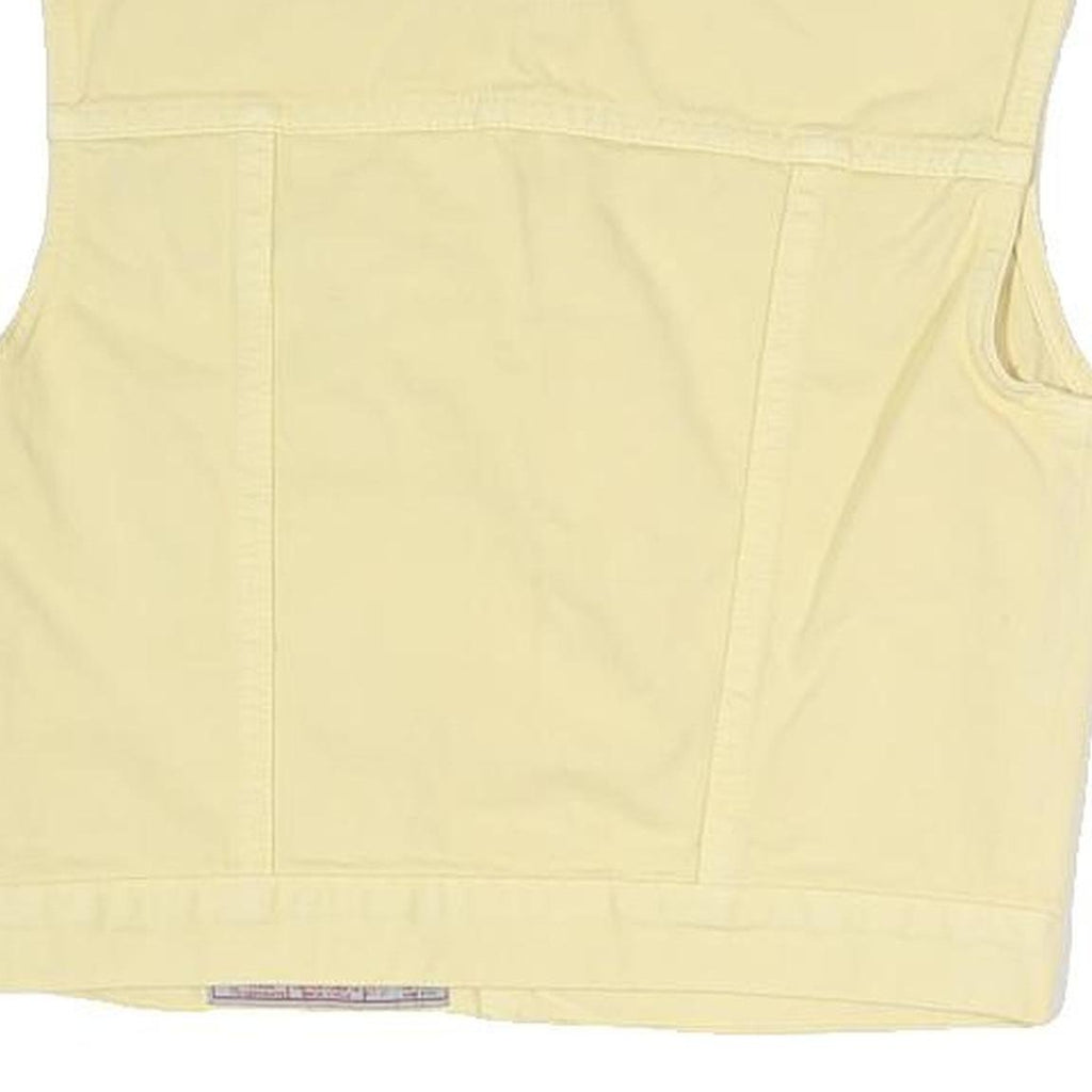 TEDDYS Womens Yellow Cotton Blend Woven Tailored Sleeveless Button Jacket S