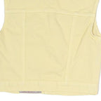 TEDDYS Womens Yellow Cotton Blend Woven Tailored Sleeveless Button Jacket S
