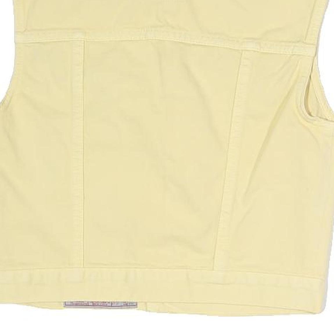 TEDDYS Womens Yellow Cotton Blend Woven Tailored Sleeveless Button Jacket S