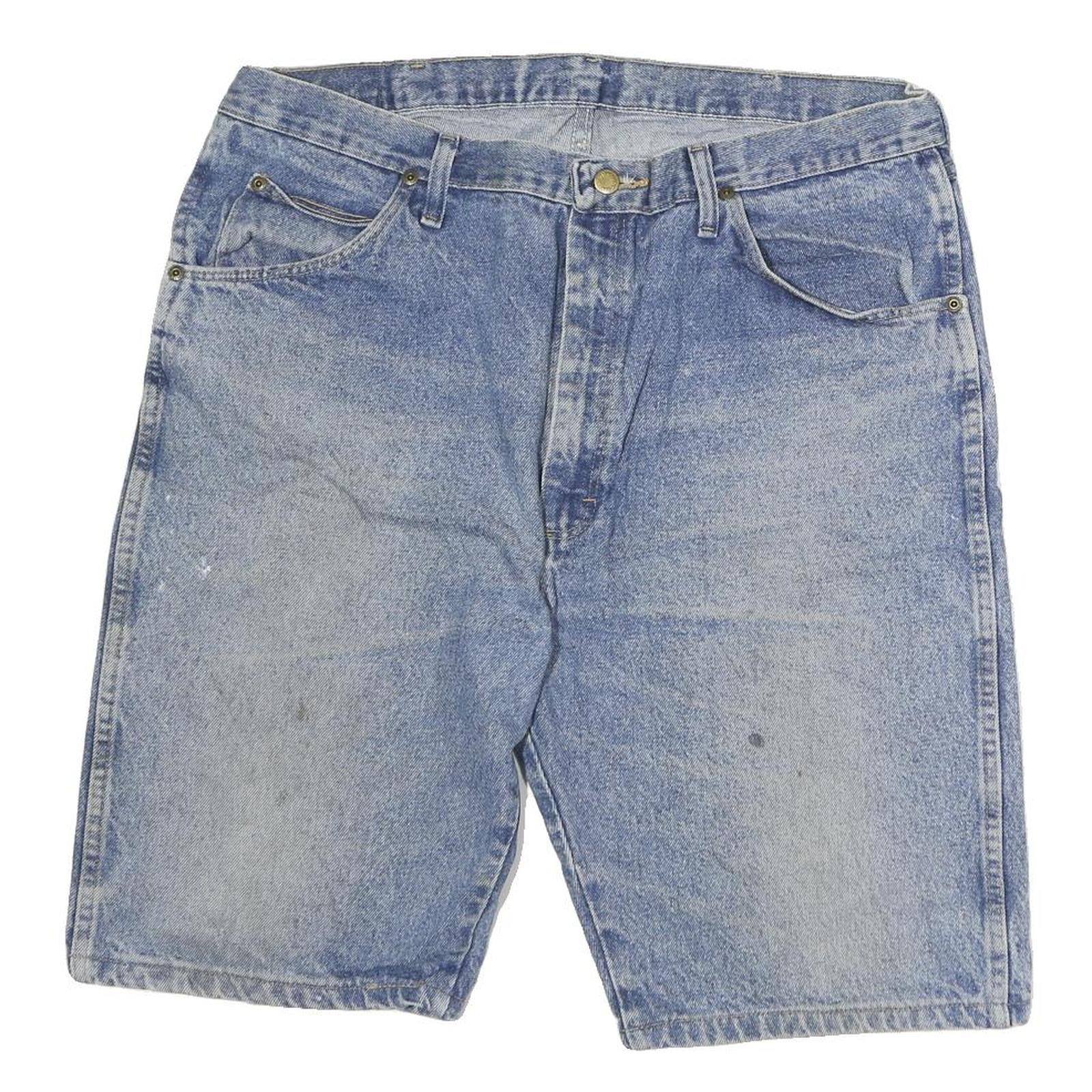 WRANGLER Mens Shorts Blue Denim Casual XL W36 Button Closure Relaxed Fit