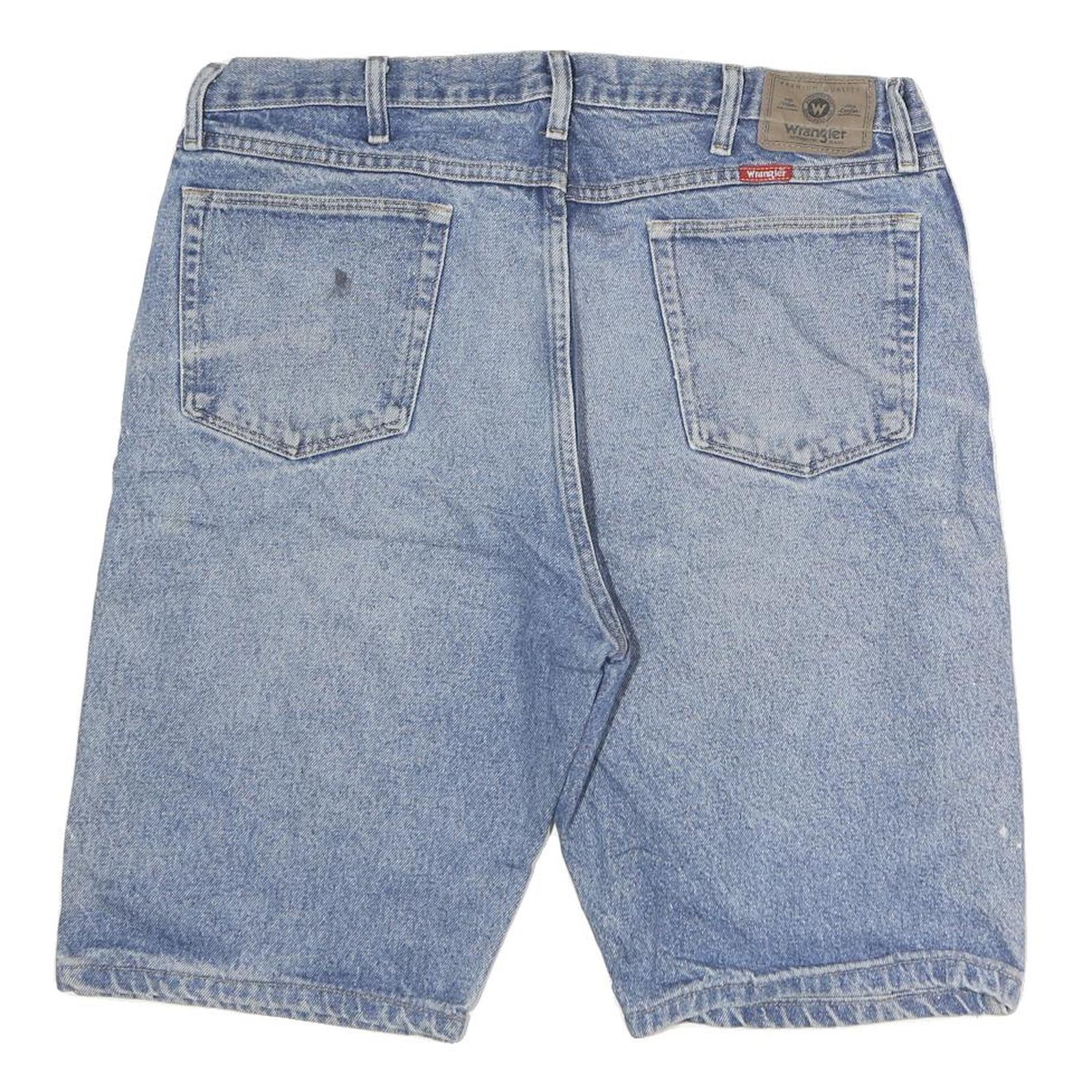 WRANGLER Mens Shorts Blue Denim Casual XL W36 Button Closure Relaxed Fit