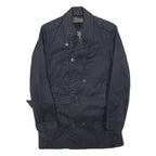 IKKS PURE EDITION Womens Navy Blue Classic Cotton Blend Button Jacket M