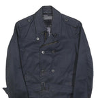 IKKS PURE EDITION Womens Navy Blue Classic Cotton Blend Button Jacket M