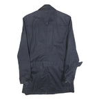 IKKS PURE EDITION Womens Navy Blue Classic Cotton Blend Button Jacket M