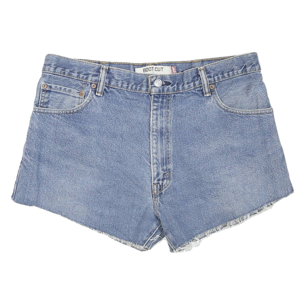 LEVI'S Womens Denim Blue Bootcut Shorts L W36 Casual Cotton Blend