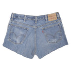 LEVI'S Womens Denim Blue Bootcut Shorts L W36 Casual Cotton Blend