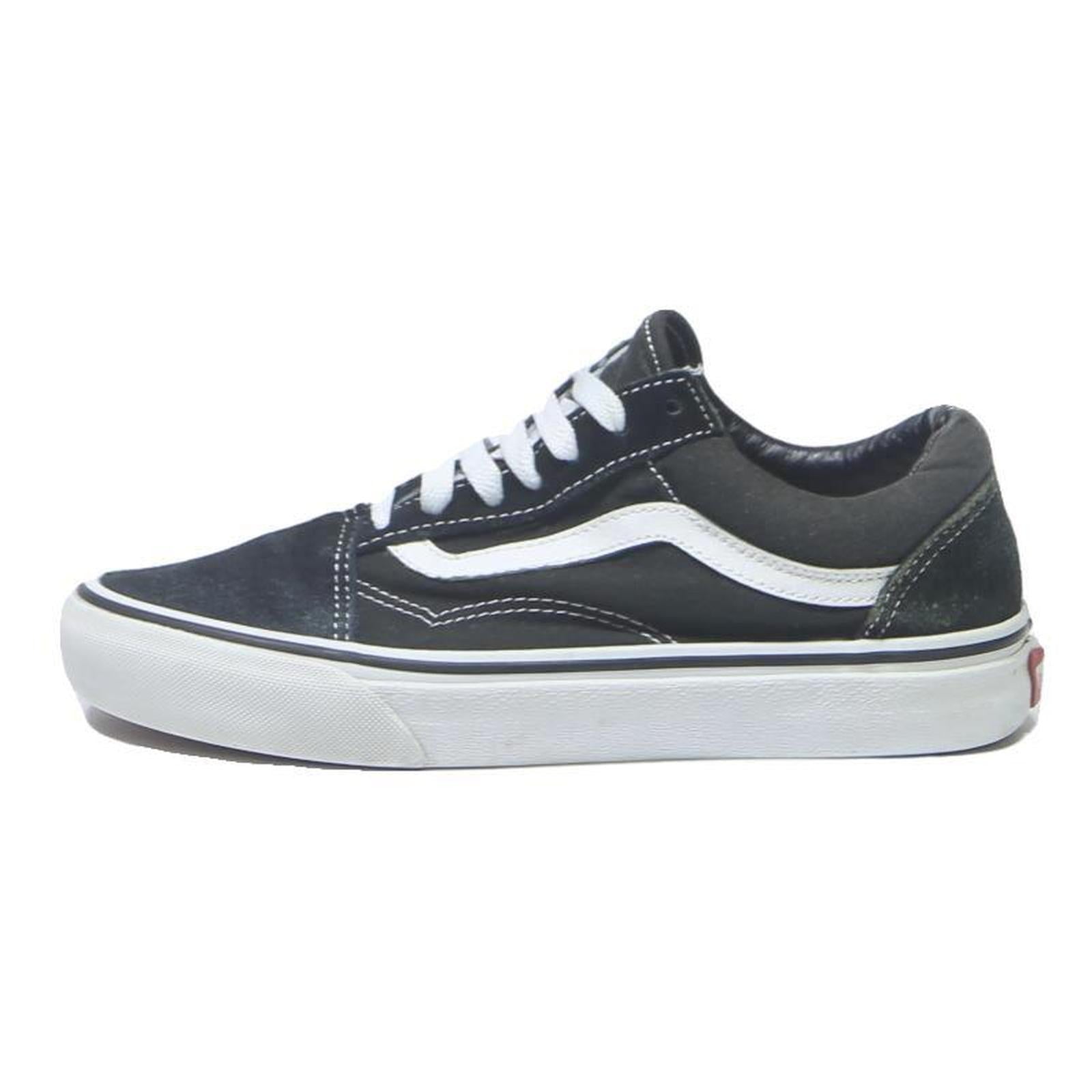 VANS Old Skool Womens Low Top Trainers Black & White Synthetic UK 5 Classic
